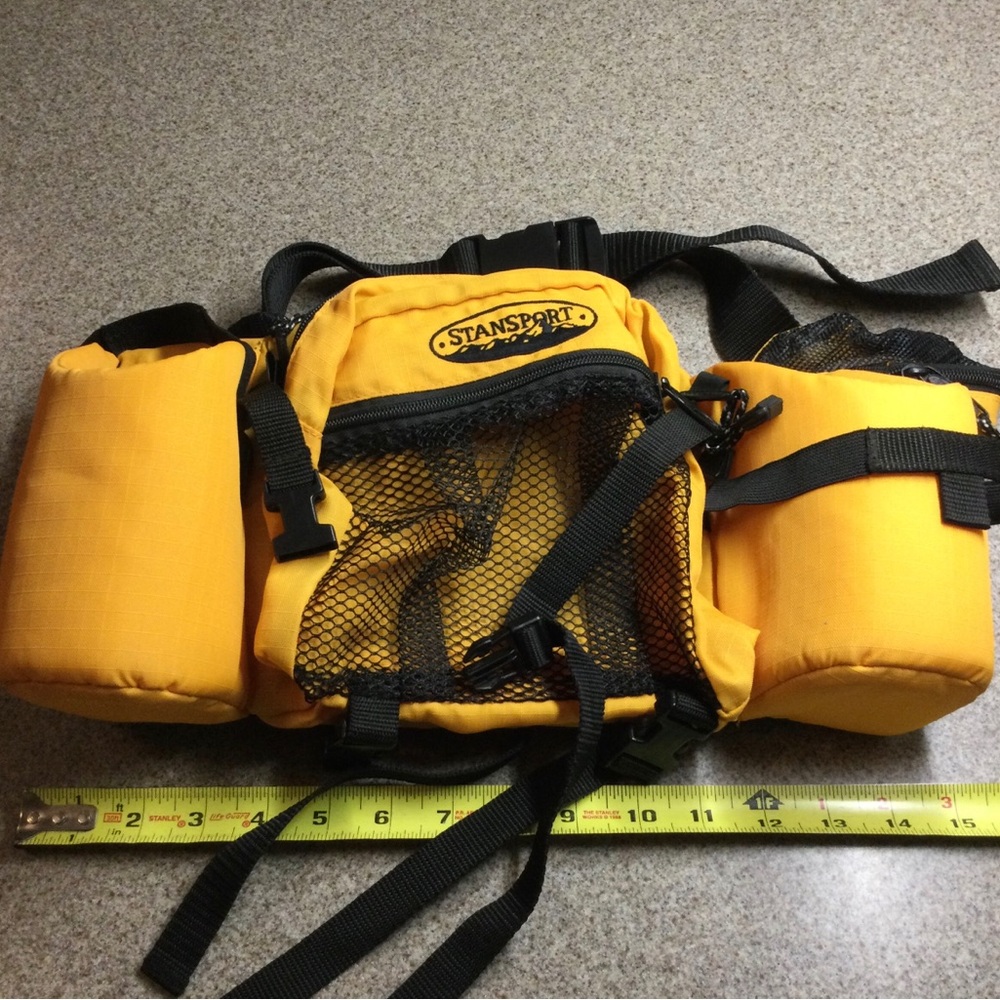 Orange Waist Pack with 3 Mesh Pocket